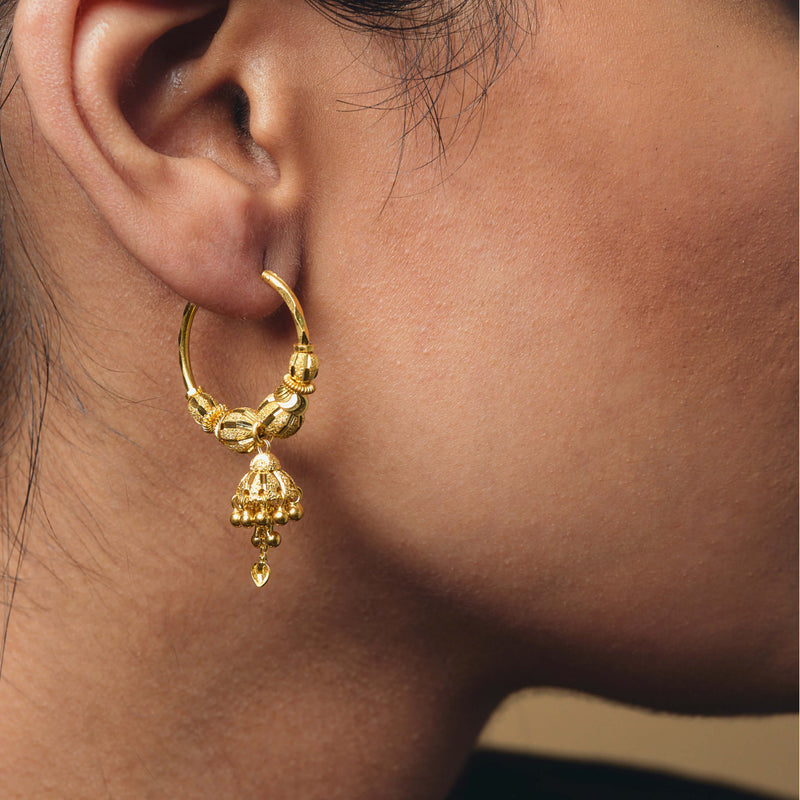 Mini Gold Bali / Rajkot Bali Earrings By New RAJ RATAN Jewellers in 22Kt  Hallmark Gold #gold - YouTube